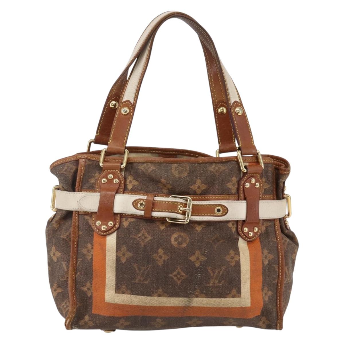 LOUIS VUITTON Monogram Tise Sac Rayure PM Hand Bag Marron M56386 LV Auth 149085