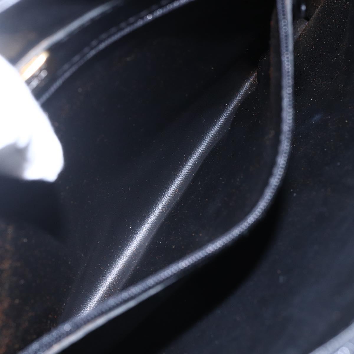 BALLY Hand Bag Leather Black Gold Auth 149088