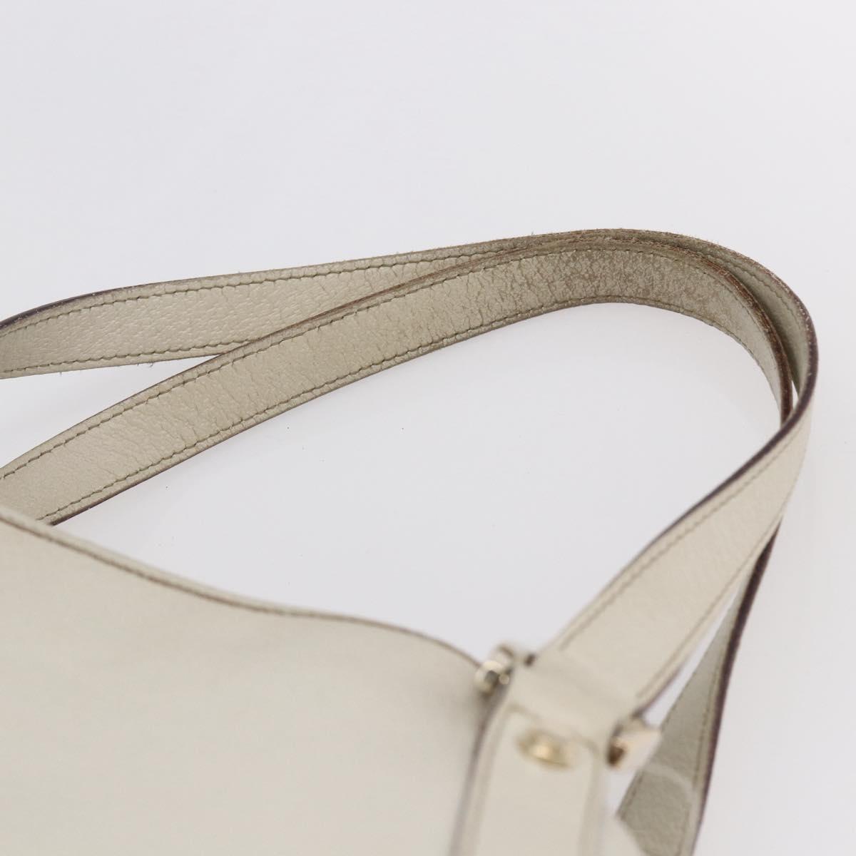 GUCCI Abbey Shoulder Bag Leather Ivory Gold 130736 Auth 149090