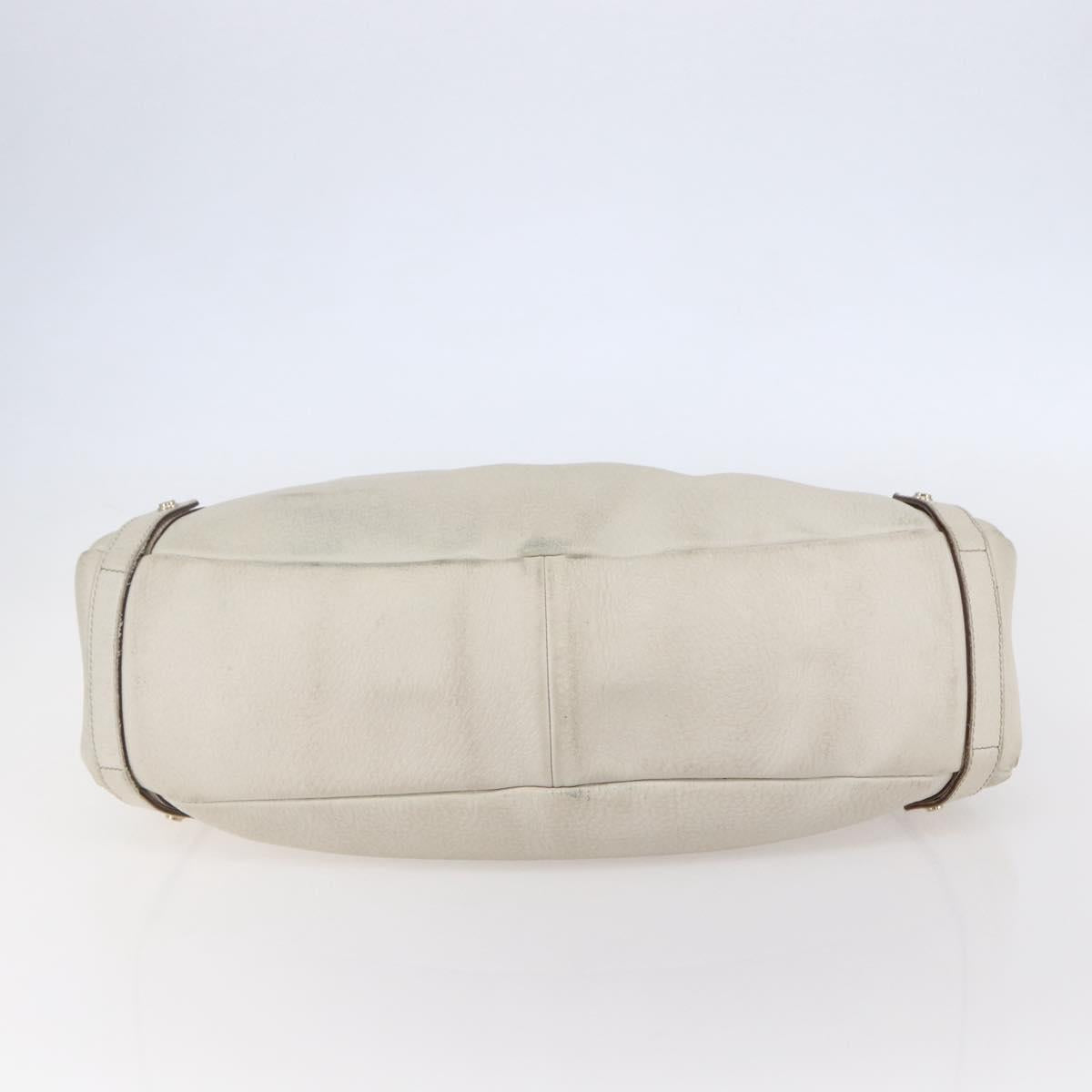 GUCCI Abbey Shoulder Bag Leather Ivory Gold 130736 Auth 149090