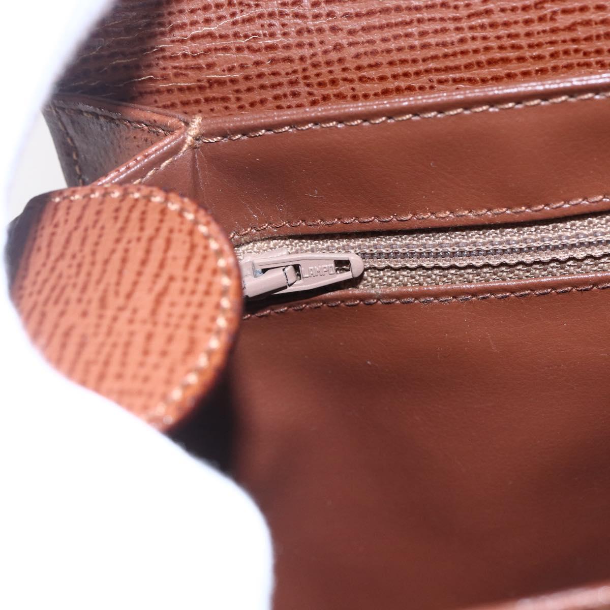 CELINE Circle Shoulder Bag Leather Brown Gold Auth 149092