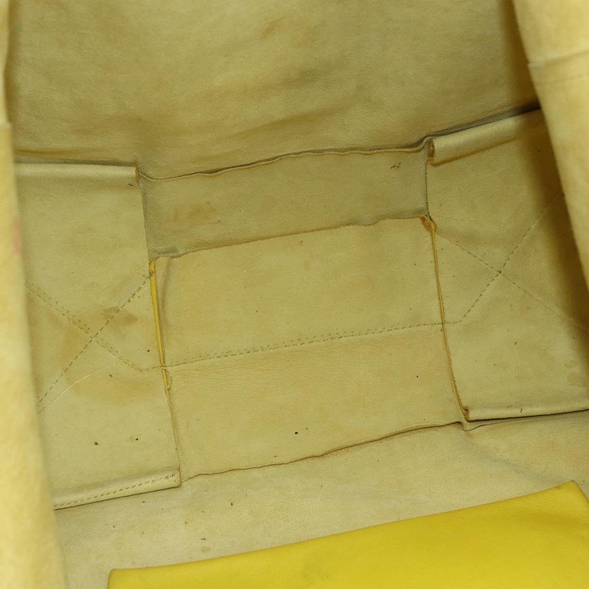 CELINE Horizontalkava Tote Bag Leather Yellow Gold Auth 149110