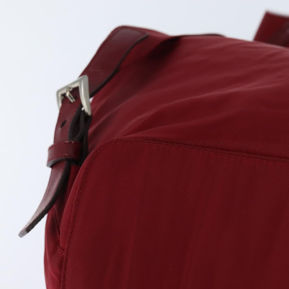PRADA Backpack Nylon Red Silver Auth 149116
