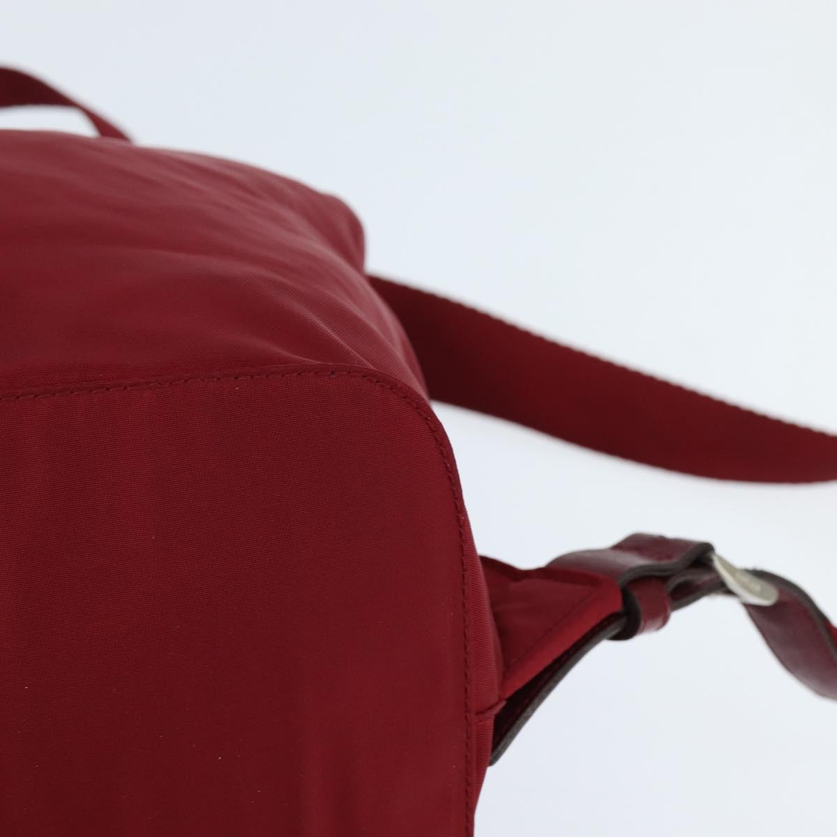 PRADA Backpack Nylon Red Silver Auth 149116