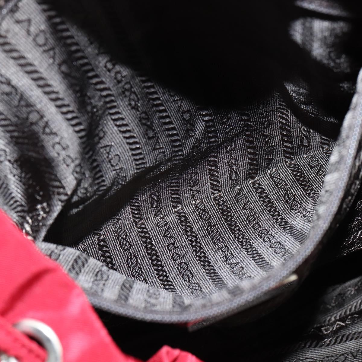 PRADA Backpack Nylon Red Silver Auth 149116