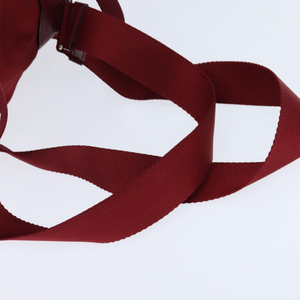 PRADA Backpack Nylon Red Silver Auth 149116