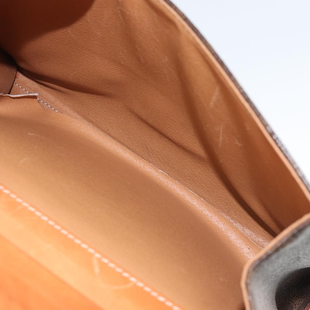 CELINE Macadam Canvas Hand Bag PVC Leather Brown Gold Auth 149127