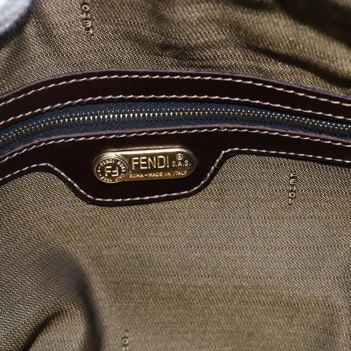 FENDI Zucca Canvas Hand Bag 2way Black Brown Auth 149131