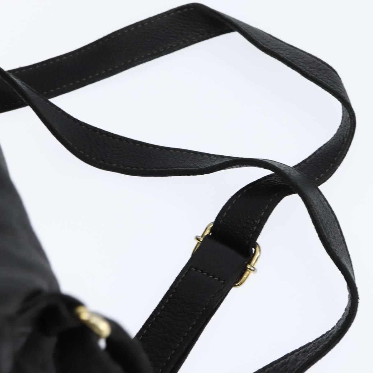 FENDI Backpack Leather Black Gold Auth 149132