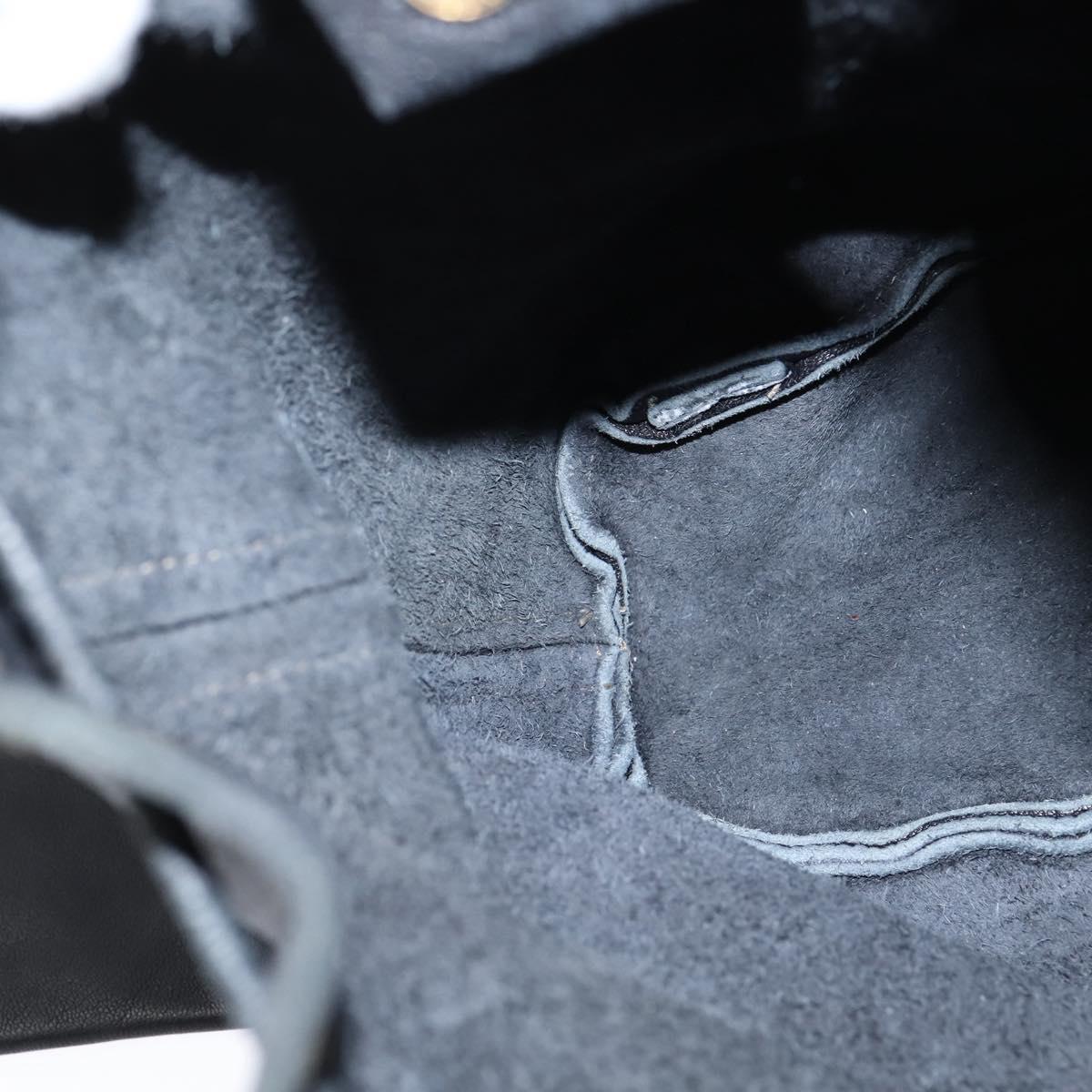 FENDI Backpack Leather Black Gold Auth 149132