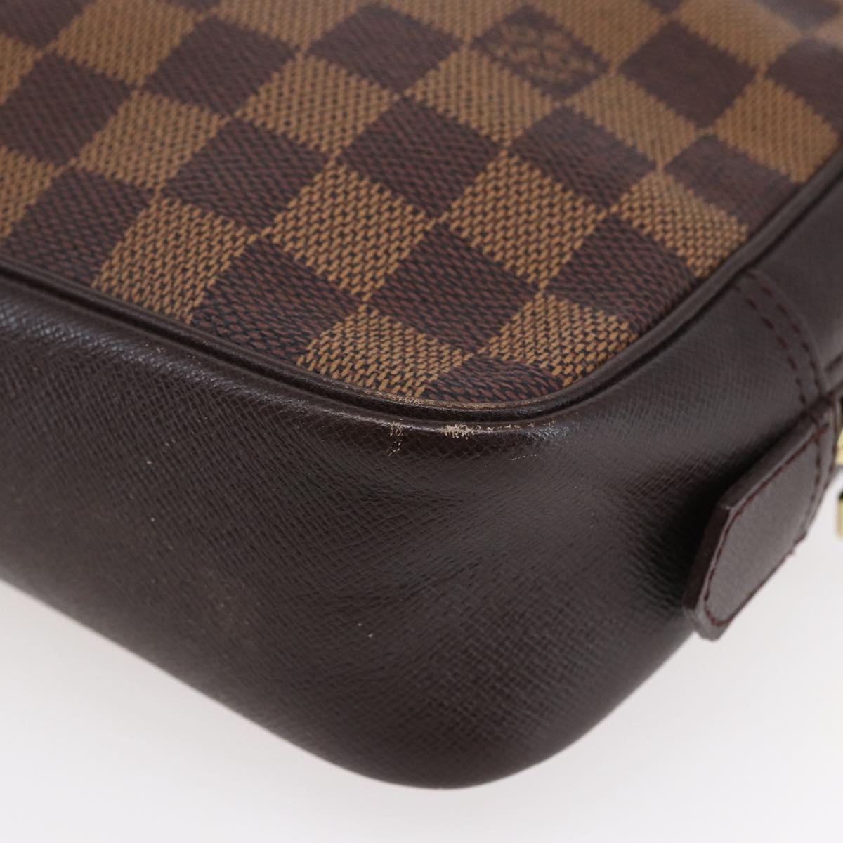 LOUIS VUITTON Damier Ebene Trousse Toilette 25 Clutch Bag N47624 LV Auth 149133