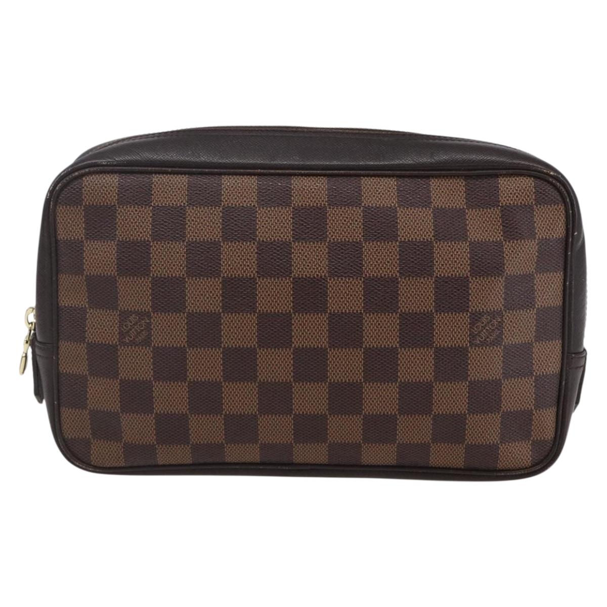 LOUIS VUITTON Damier Ebene Trousse Toilette 25 Clutch Bag N47624 LV Auth 149133