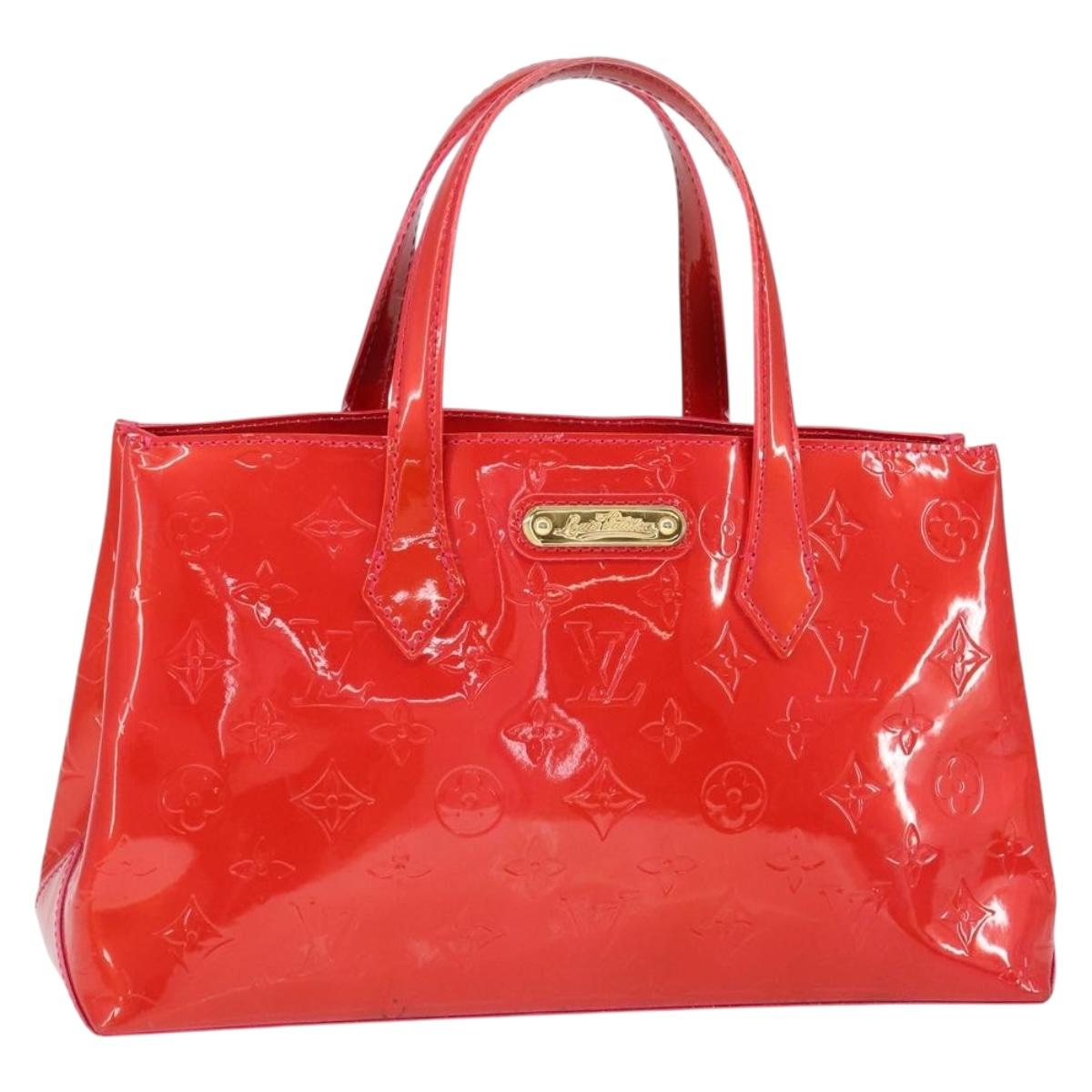 LOUIS VUITTON Monogram Vernis Wilshire Boulevard Bag Rose Pop M93643 Auth 149144