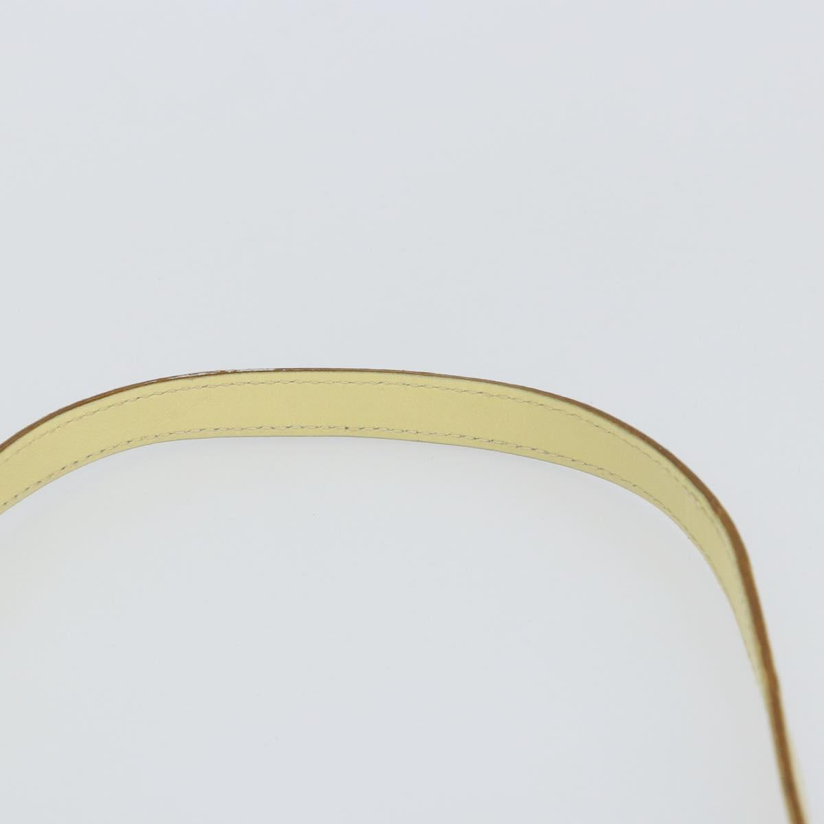 Salvatore Ferragamo Gancini Hand Bag Suede 2way Ivory Gold Auth 149146