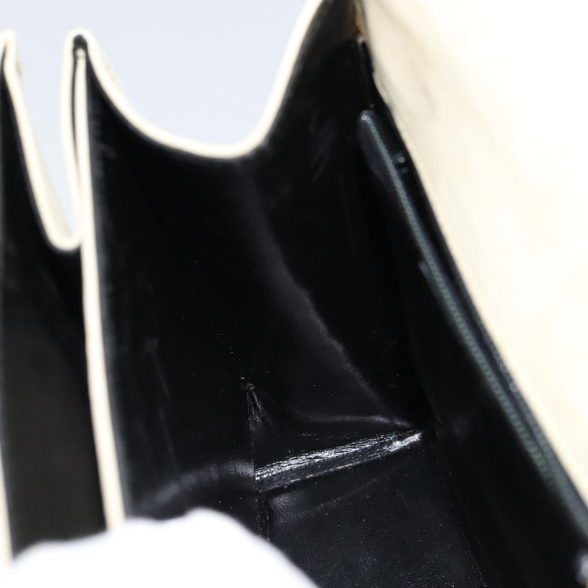 Salvatore Ferragamo Gancini Hand Bag Suede 2way Ivory Gold Auth 149146