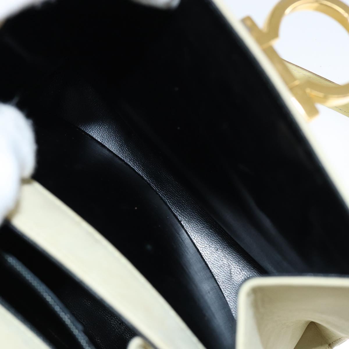 Salvatore Ferragamo Gancini Hand Bag Suede 2way Ivory Gold Auth 149146