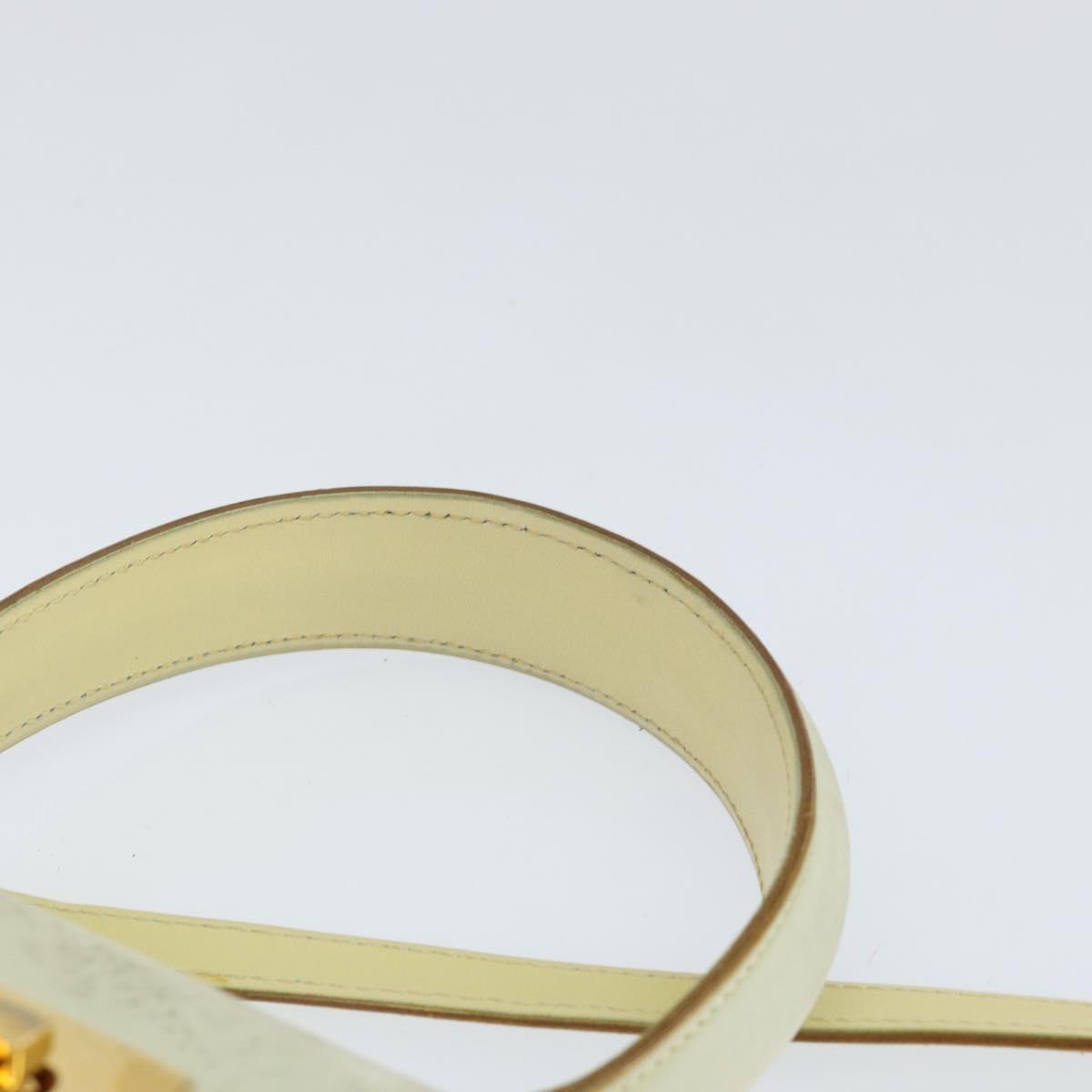 Salvatore Ferragamo Gancini Hand Bag Suede 2way Ivory Gold Auth 149146