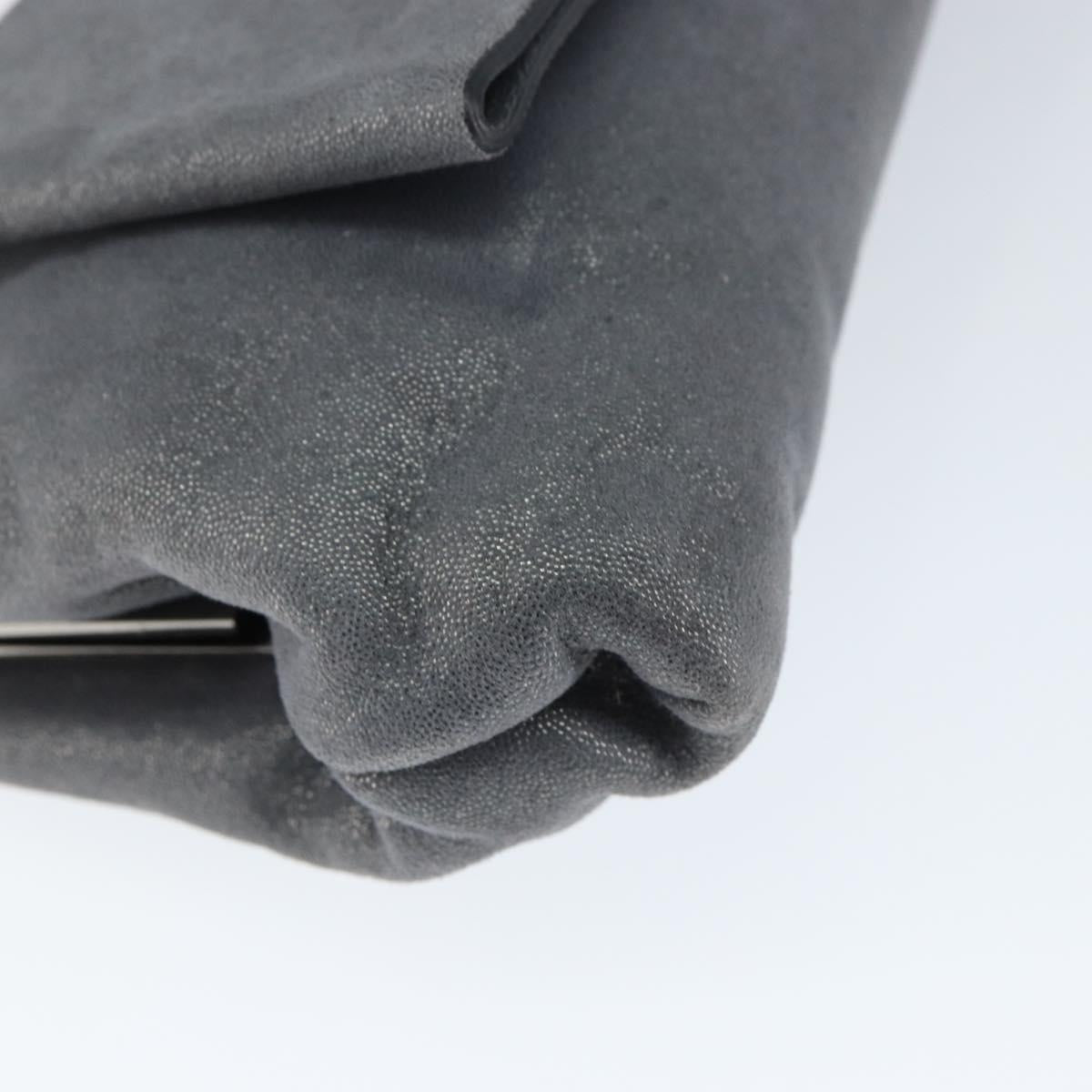 Salvatore Ferragamo Vala Shoulder Bag Suede Gray Silver Auth 149149