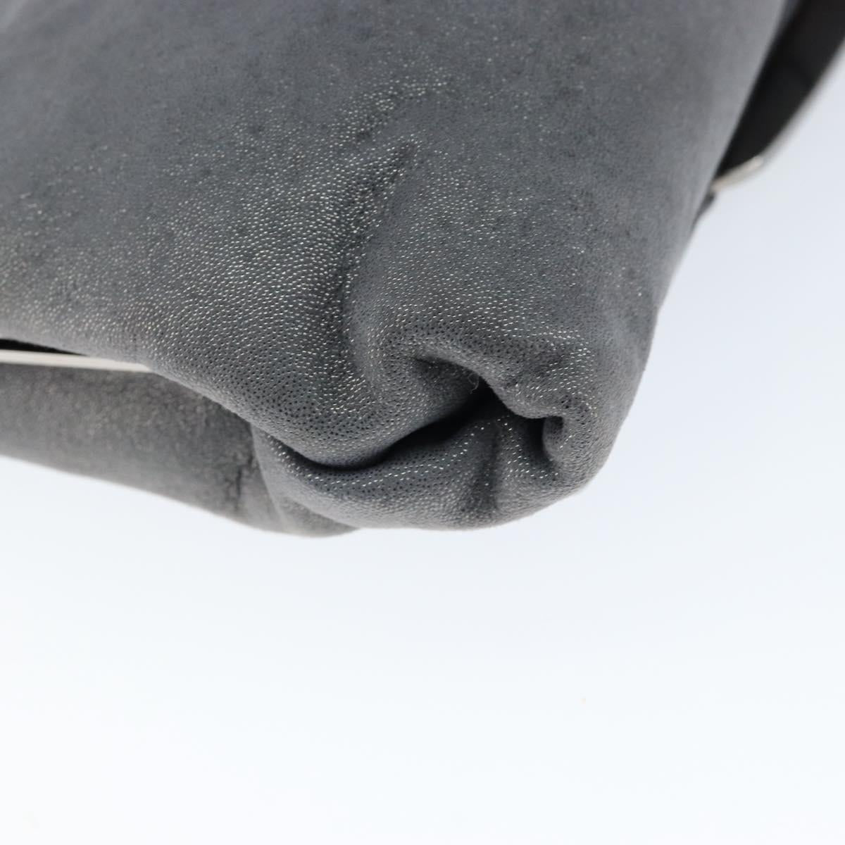 Salvatore Ferragamo Vala Shoulder Bag Suede Gray Silver Auth 149149