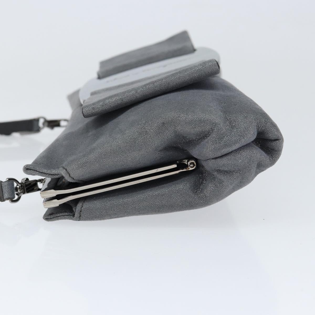 Salvatore Ferragamo Vala Shoulder Bag Suede Gray Silver Auth 149149