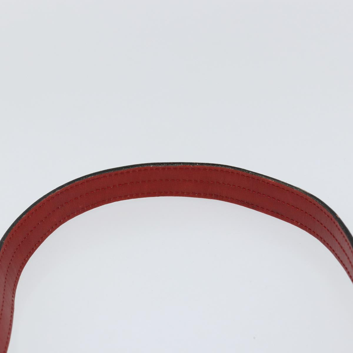 Christian Dior Shoulder Bag Leather Red Gold Auth 149151