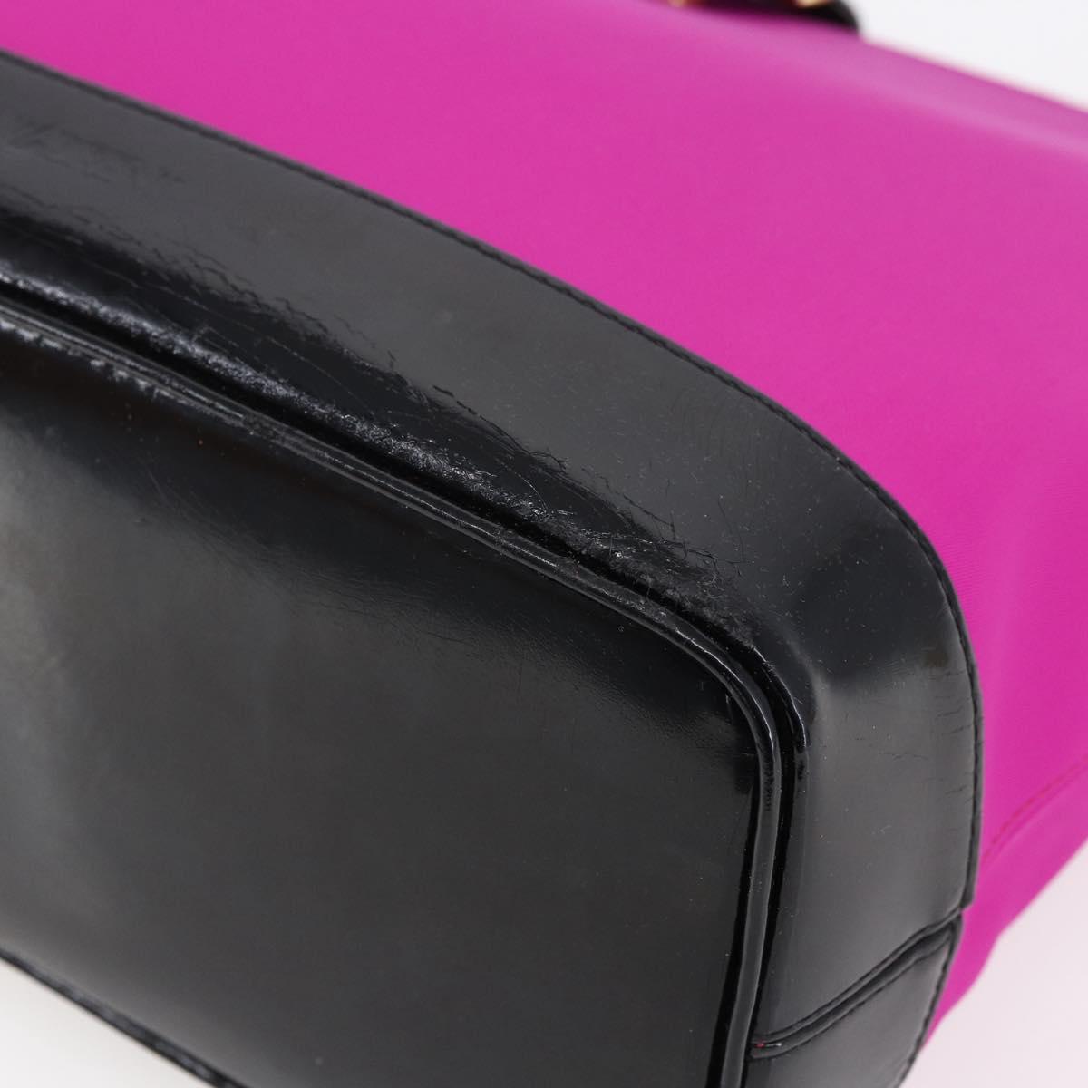 SAINT LAURENT Tote Bag Nylon Pink Gold Auth 149152