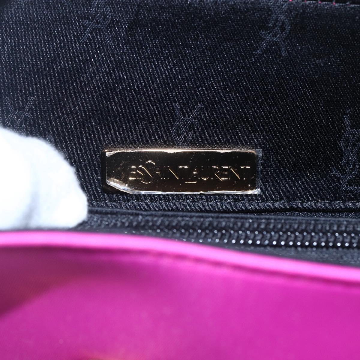 SAINT LAURENT Tote Bag Nylon Pink Gold Auth 149152