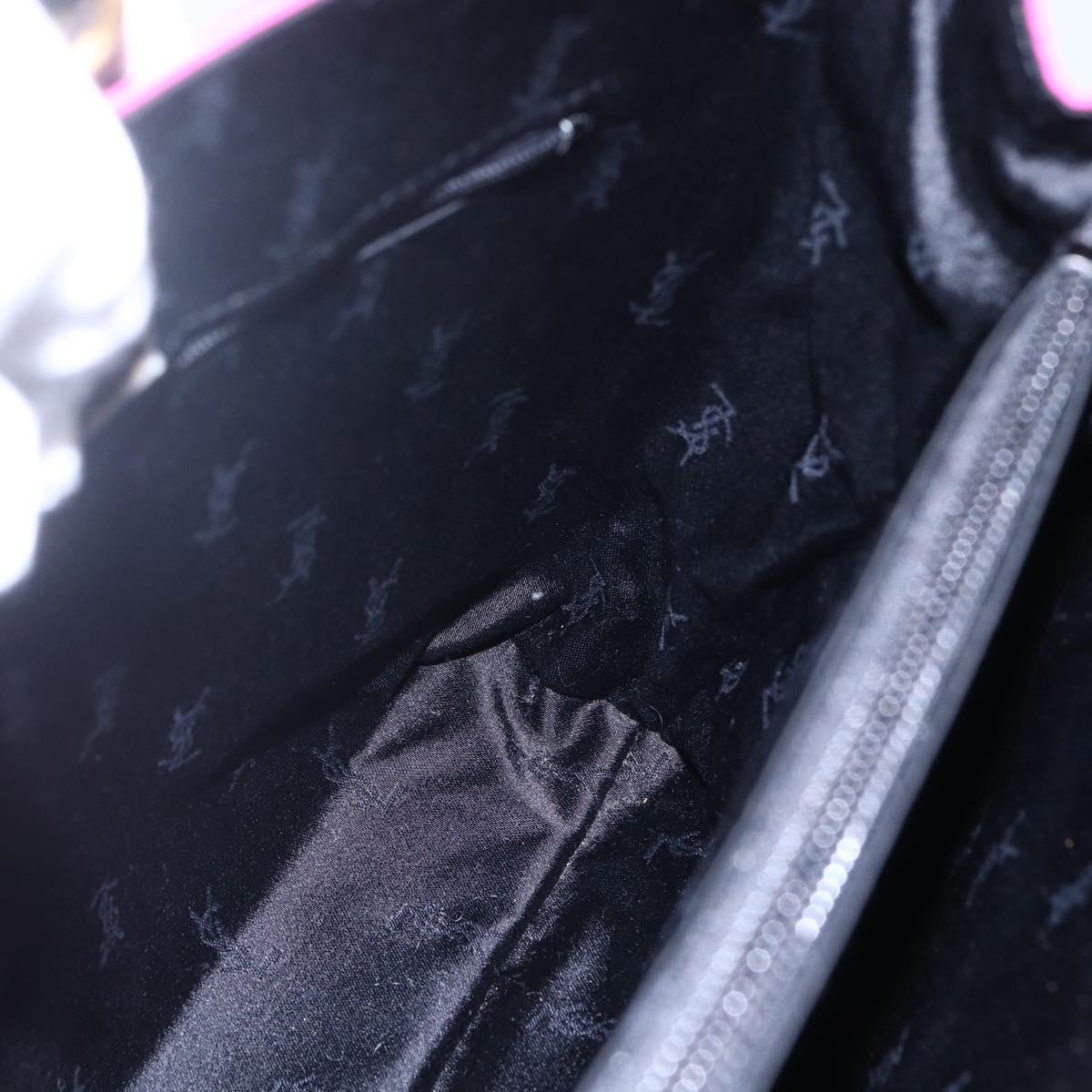 SAINT LAURENT Tote Bag Nylon Pink Gold Auth 149152