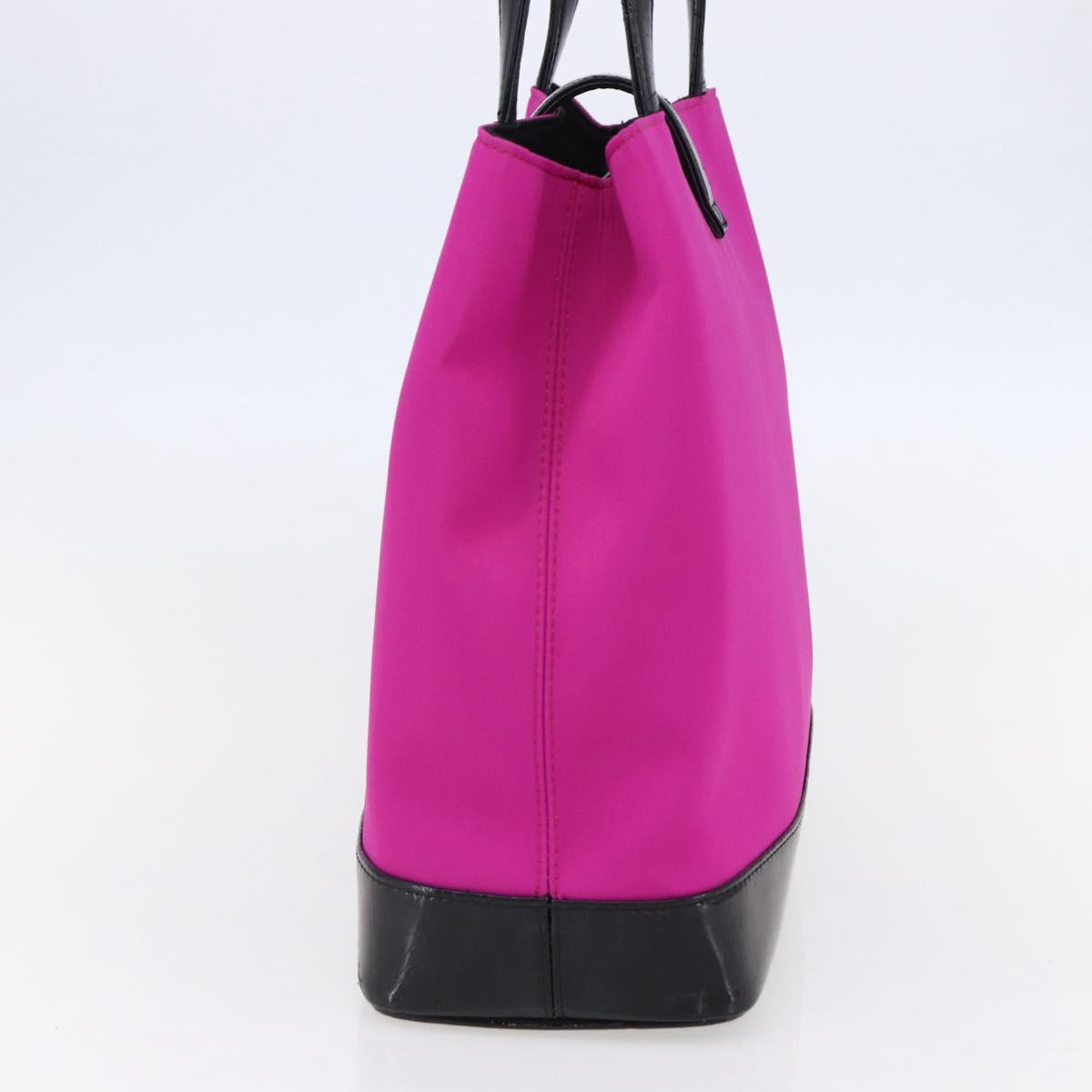 SAINT LAURENT Tote Bag Nylon Pink Gold Auth 149152