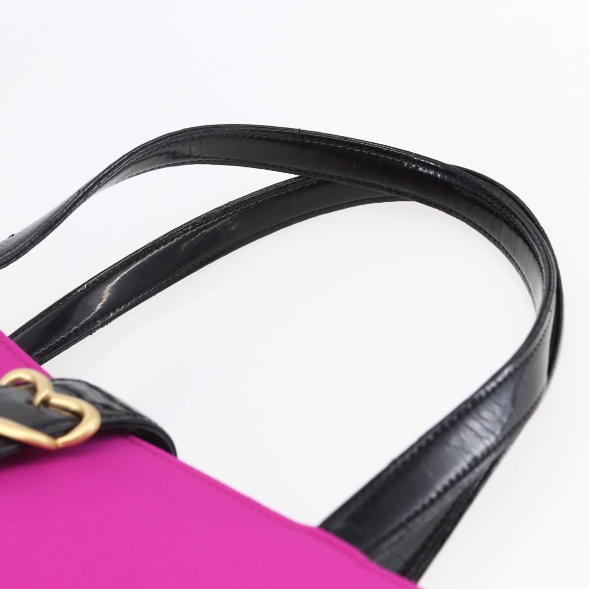 SAINT LAURENT Tote Bag Nylon Pink Gold Auth 149152