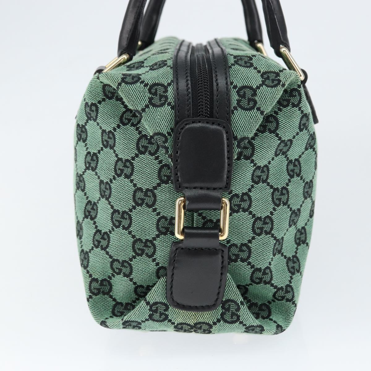 GUCCI GG Canvas Hand Bag Outlet Gold Green 272375 Auth 149154