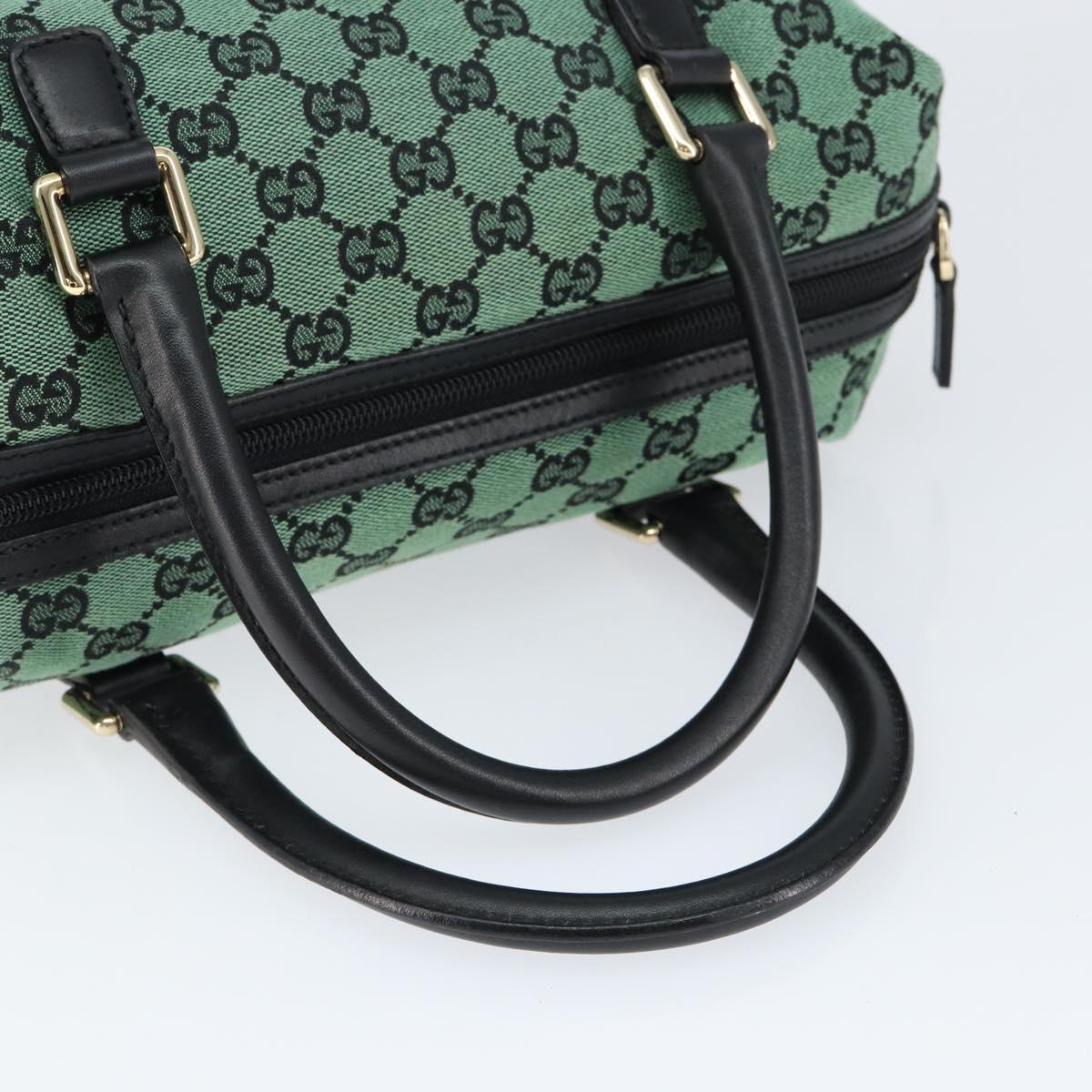 GUCCI GG Canvas Hand Bag Outlet Gold Green 272375 Auth 149154