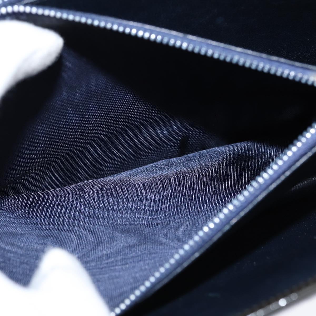 CELINE Horse Carriage Shoulder Bag Enamel Black Gold Auth 149158