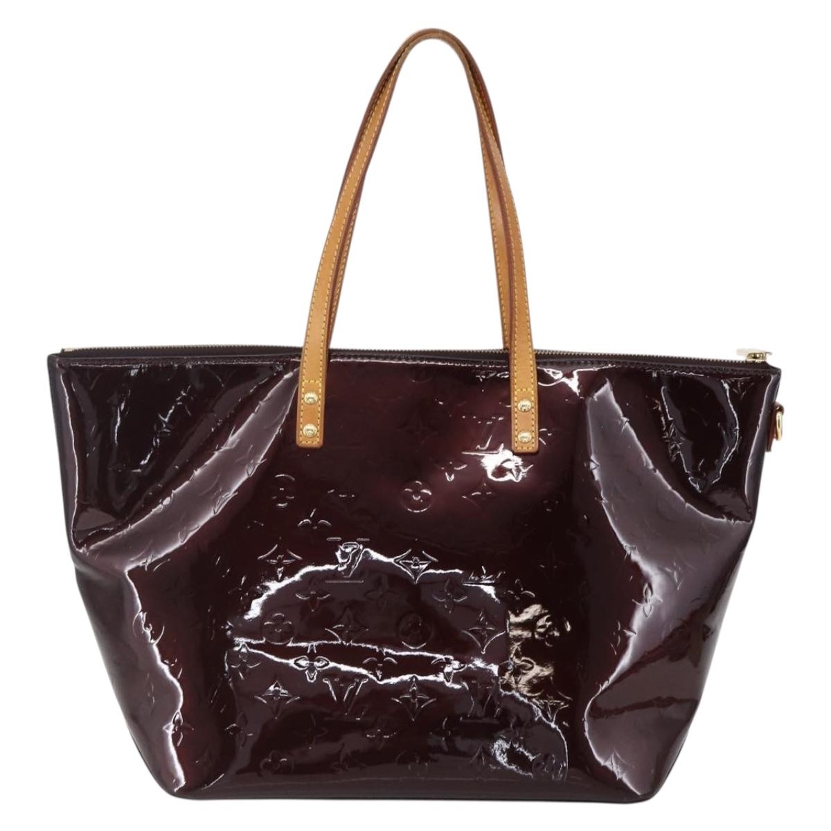 LOUIS VUITTON Monogram Vernis Bellevue GM Tote Bag Amarante M93589 Auth 149163