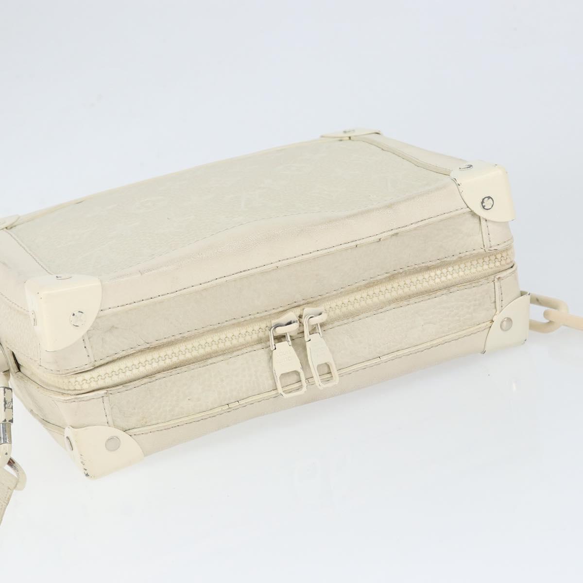 LOUIS VUITTON Monogram Empreinte Soft Trunk Bag White M53287 LV Auth 149169