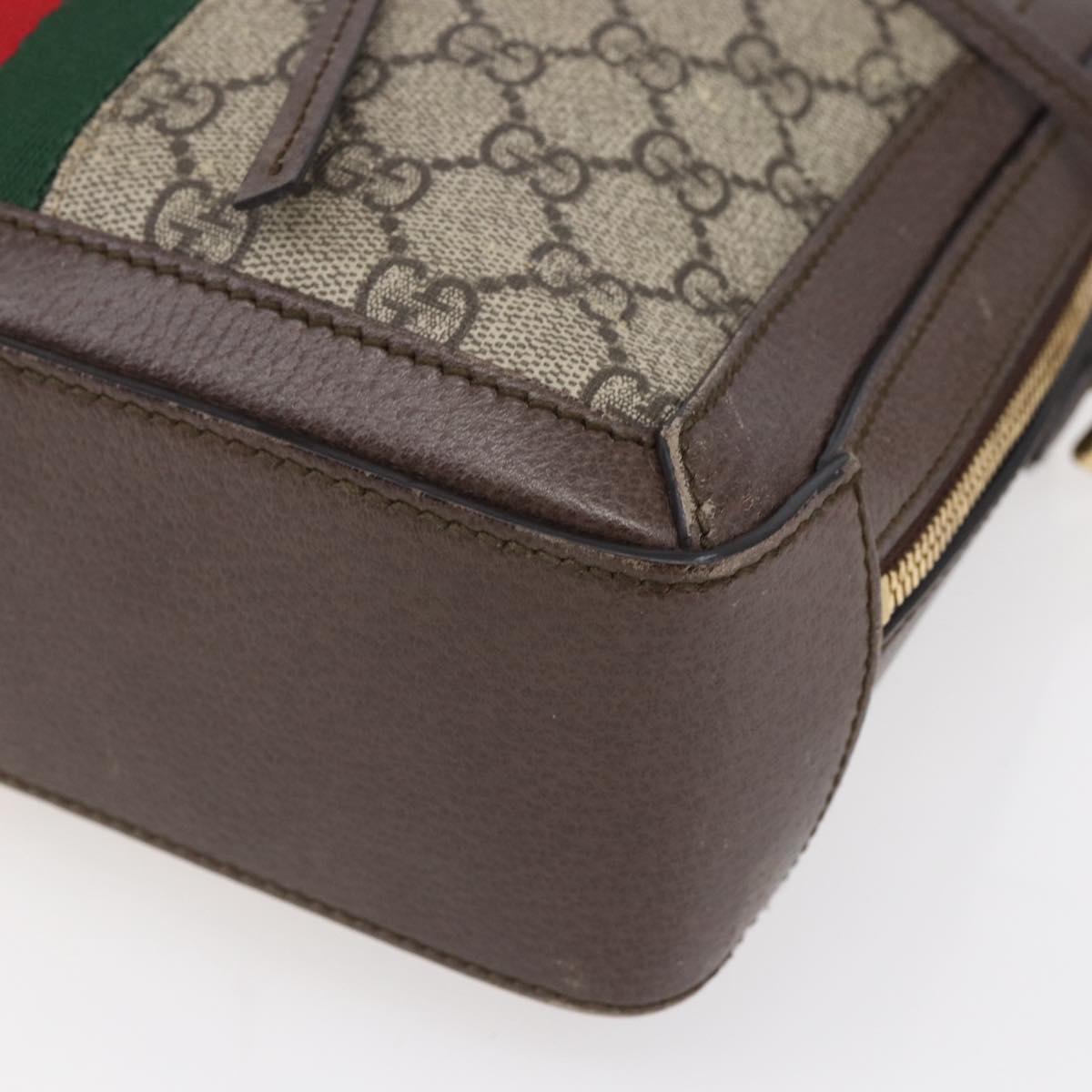 GUCCI Ophidia GG Supreme Web Sherry Line Bag PVC Beige 550622 Auth 149185