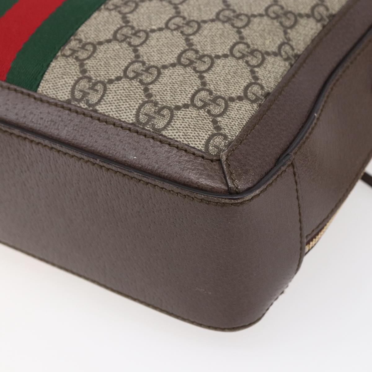 GUCCI Ophidia GG Supreme Web Sherry Line Bag PVC Beige 550622 Auth 149185