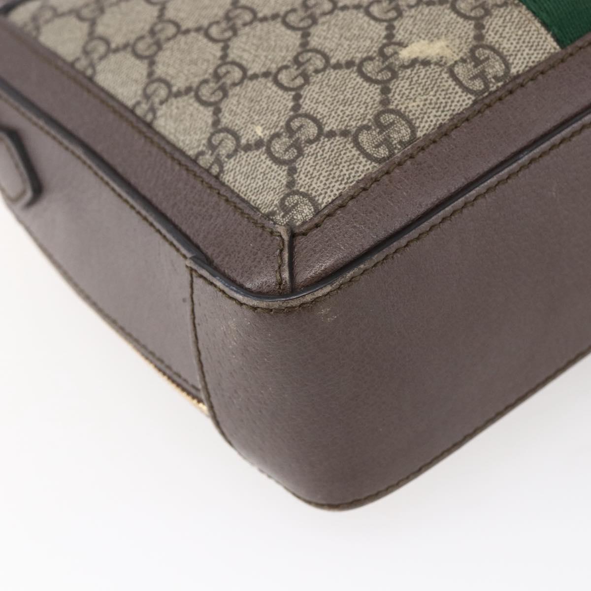 GUCCI Ophidia GG Supreme Web Sherry Line Bag PVC Beige 550622 Auth 149185