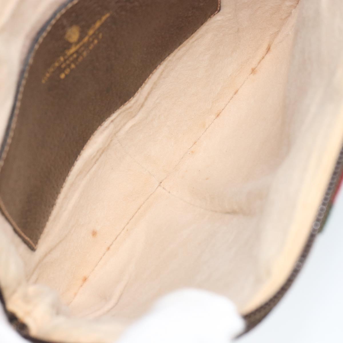 GUCCI GG Supreme Web Sherry Line Bag PVC Beige Gold 904 02 047 Auth 149187