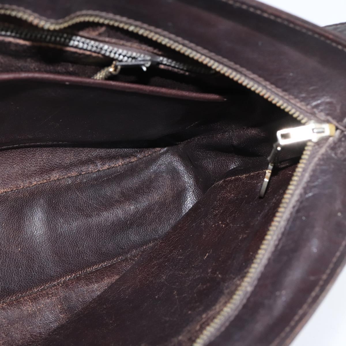 CELINE Shoulder Bag Canvas Beige Gold Auth 149192