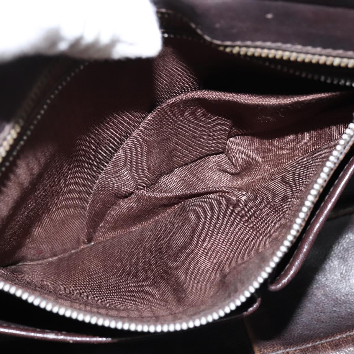 CELINE Shoulder Bag Canvas Beige Gold Auth 149192