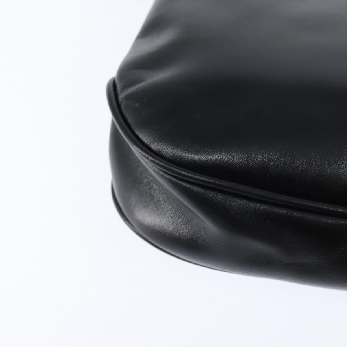 Salvatore Ferragamo Shoulder Bag Leather Black Gold Auth 149194