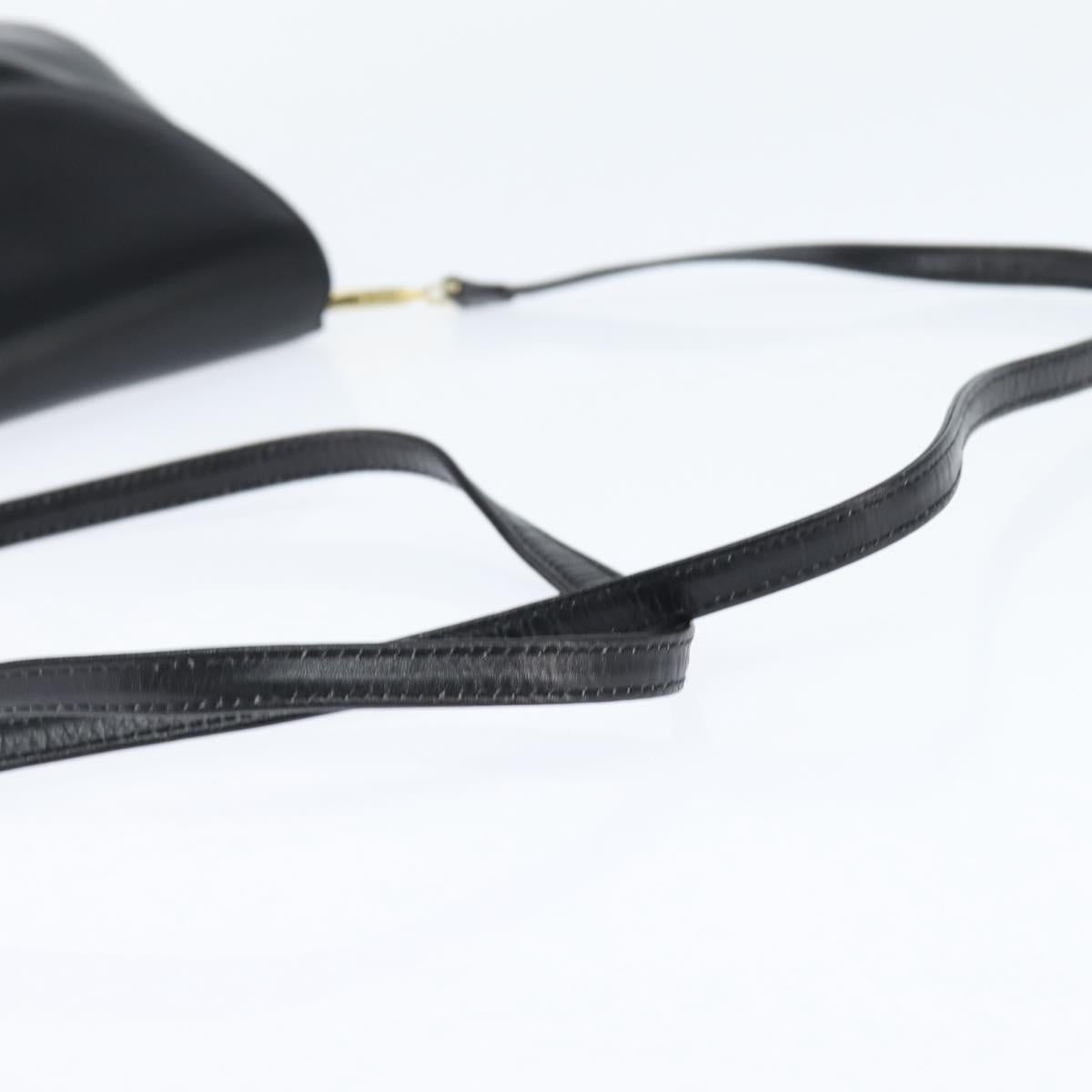 Salvatore Ferragamo Shoulder Bag Leather Black Gold Auth 149194