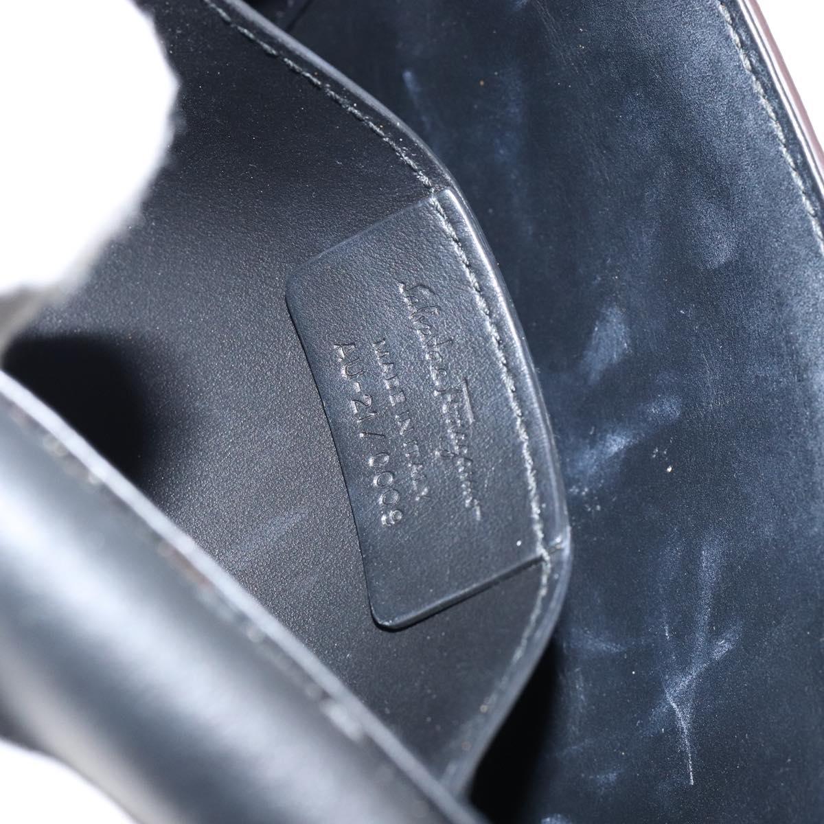 Salvatore Ferragamo Gancini Shoulder Bag Leather Bordeaux Gold Auth 149195