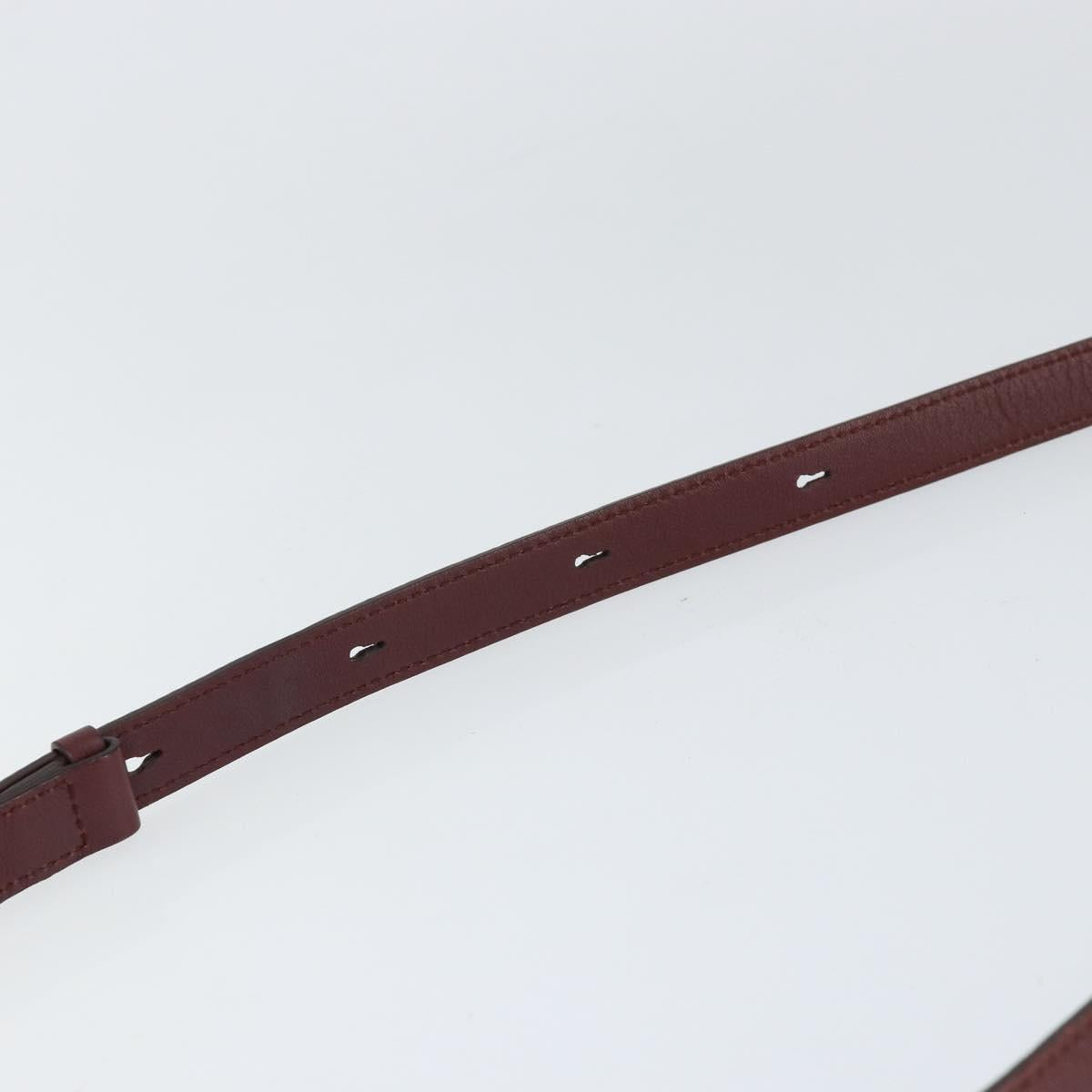 Salvatore Ferragamo Gancini Shoulder Bag Leather Bordeaux Gold Auth 149195