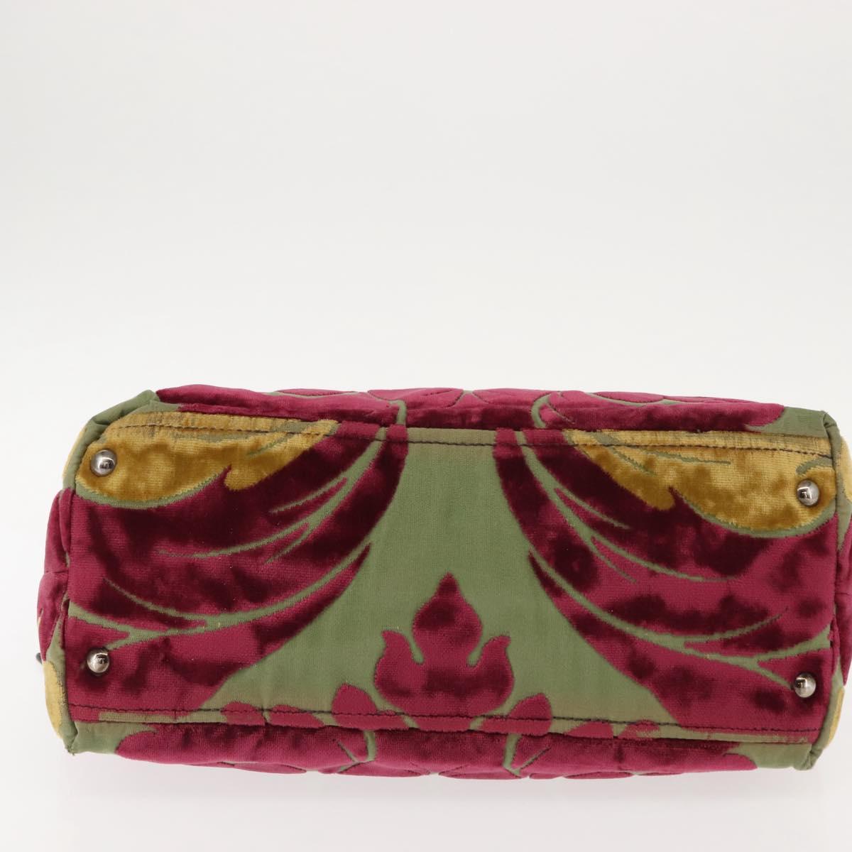 Miu Miu Shoulder Bag Velor Khaki Silver Auth 149197