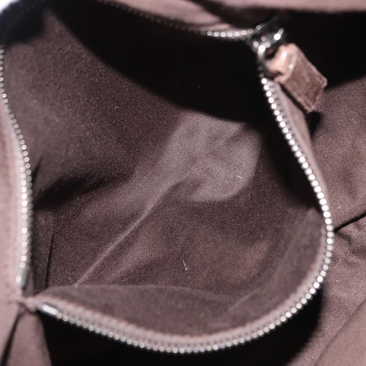 Miu Miu Shoulder Bag Velor Khaki Silver Auth 149197