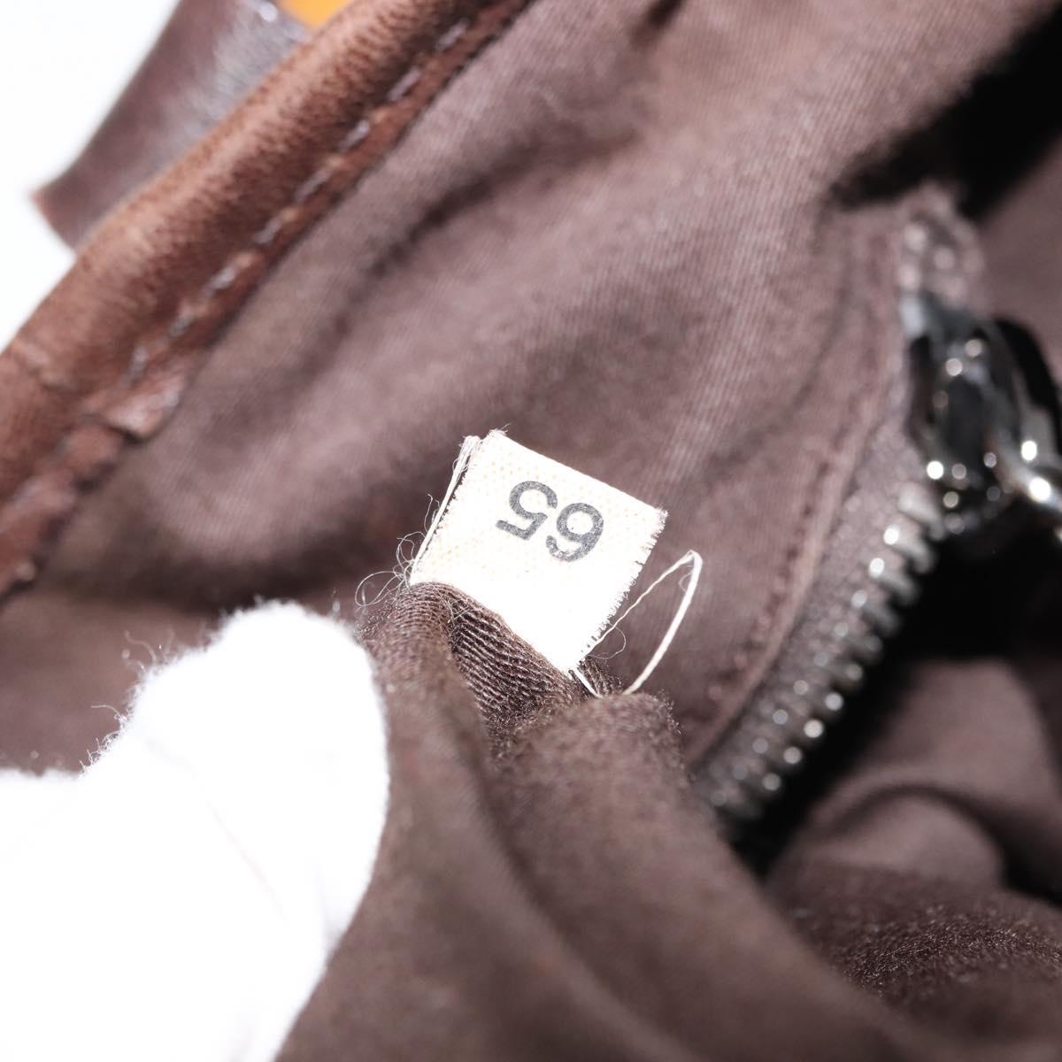 Miu Miu Shoulder Bag Velor Khaki Silver Auth 149197