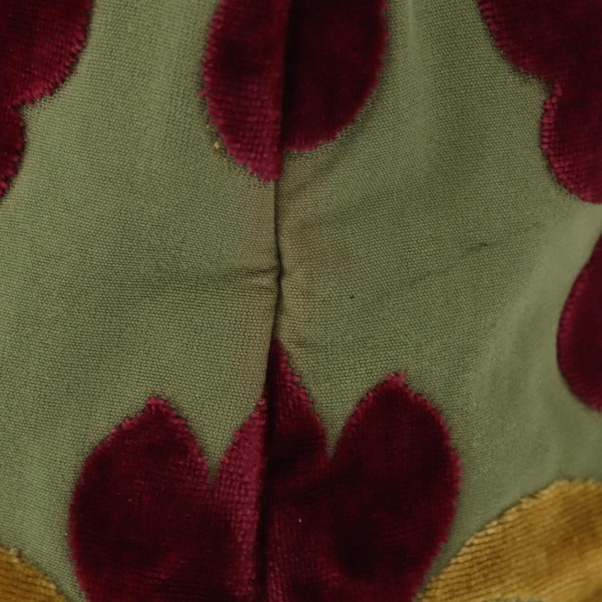 Miu Miu Shoulder Bag Velor Khaki Silver Auth 149197