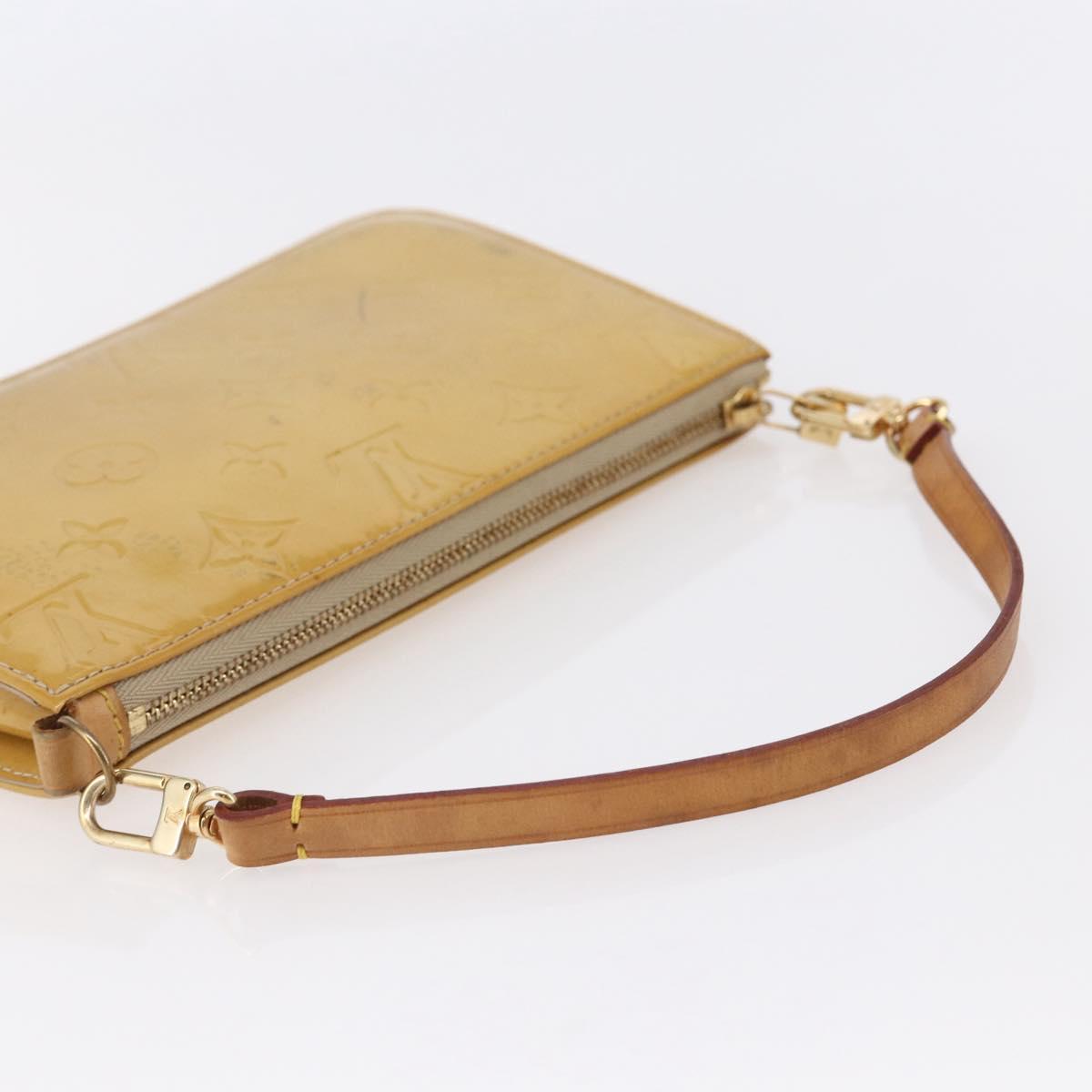 LOUIS VUITTON Monogram Vernis Lexington Accessory Pouch Beige M91010 Auth 149199
